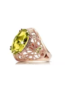 Vintage Jewlery Ring Yellow Peridot Original Vintage 14K Rose Gold vrc074r